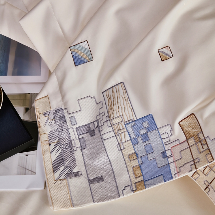 91家纺网 家纺一手货源 找家纺 总宅家居2024新款180支阿克苏长绒棉刺绣全棉四件套-慕森