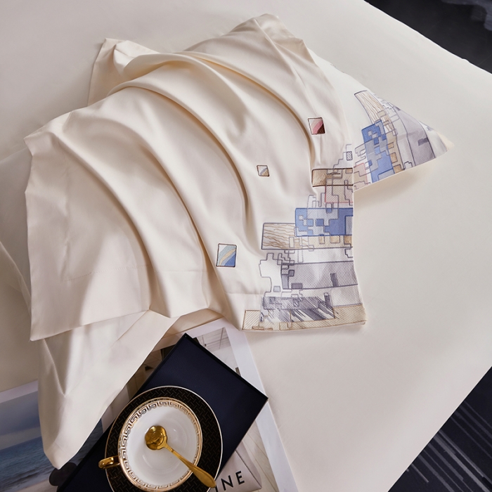 91家纺网 家纺一手货源 找家纺 总宅家居2024新款180支阿克苏长绒棉刺绣全棉四件套-慕森