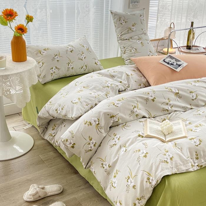 91家纺网 家纺一手货源 找家纺 安莱生活 2022新款秋冬家用60支纯棉印花三四件套 复古系类-西林娜