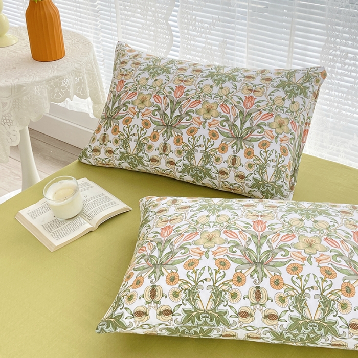 91家纺网 家纺一手货源 找家纺 安莱生活 2022新款秋冬家用60支纯棉印花三四件套 复古系类-阳光西柚