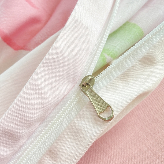 91家纺网 家纺一手货源 找家纺 安莱生活 2022新款秋冬家用60支纯棉印花三四件套 梦幻系列-静娴小花-粉