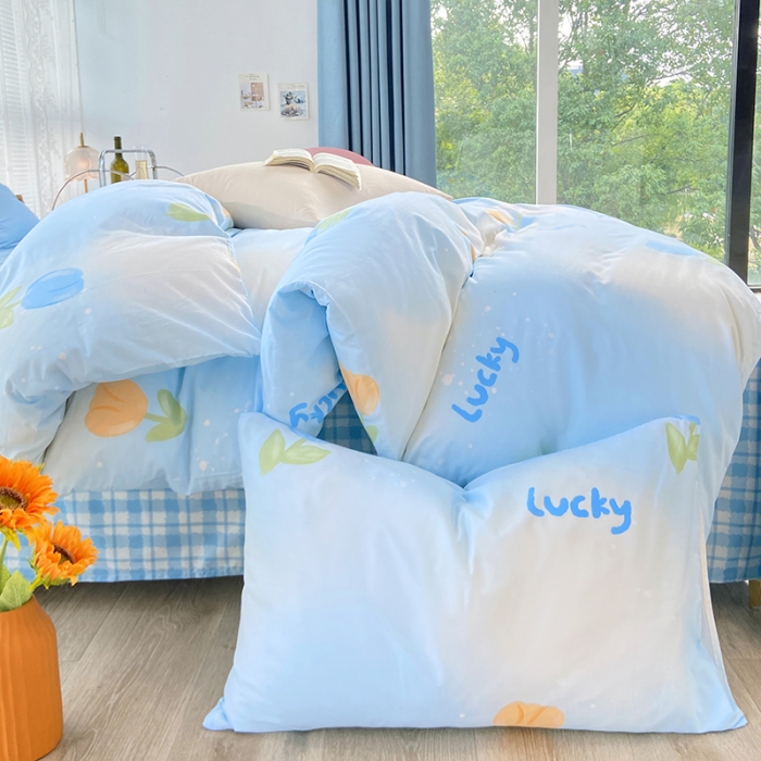 91家纺网 家纺一手货源 找家纺 安莱生活 2022新款秋冬家用60支纯棉印花三四件套 梦幻系列-静娴小花-兰