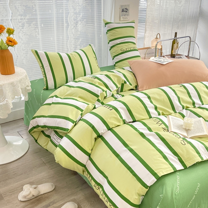 91家纺网 家纺一手货源 找家纺 安莱生活 2022新款秋冬家用60支纯棉印花三四件套 时尚系类-林清轩-绿