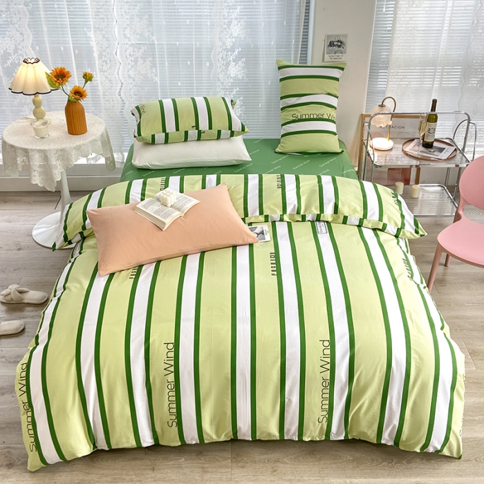 91家纺网 家纺一手货源 找家纺 安莱生活 2022新款秋冬家用60支纯棉印花三四件套 时尚系类-林清轩-绿