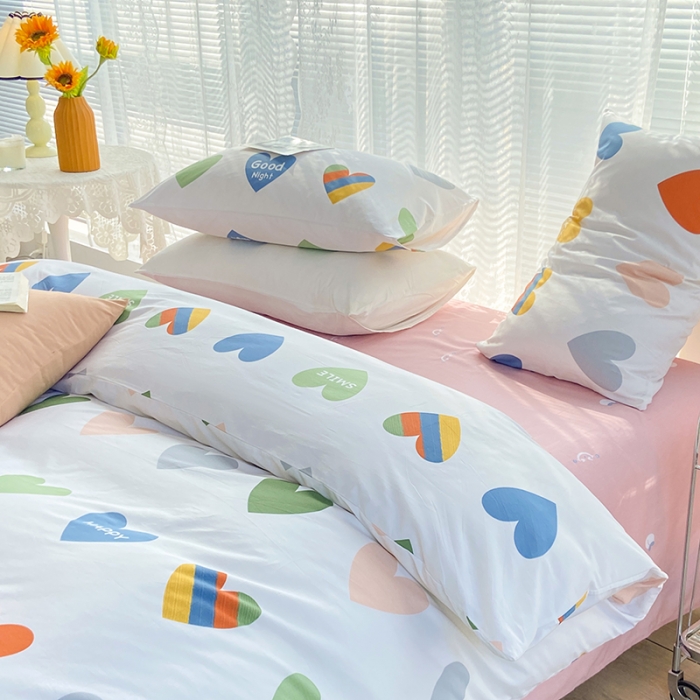 91家纺网 家纺一手货源 找家纺 安莱生活 2022新款秋冬家用60支纯棉印花三四件套 时尚系类-蜜桃日记