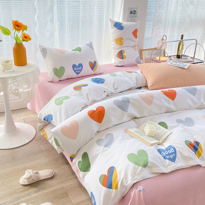 91家纺网 家纺一手货源 找家纺 安莱生活 2022新款秋冬家用60支纯棉印花三四件套 时尚系类-蜜桃日记