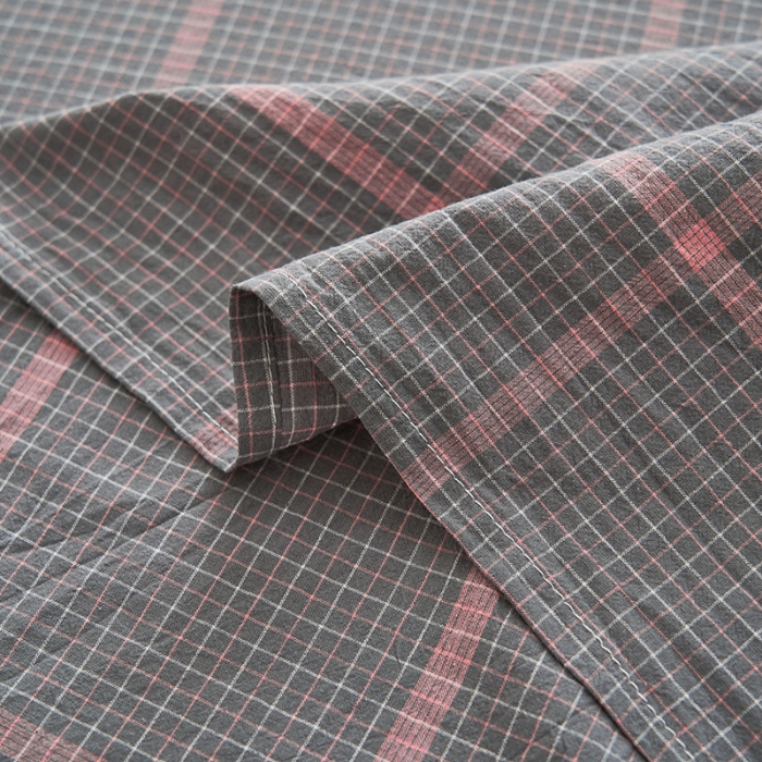 91家纺网 家纺一手货源 找家纺 21度C 2023新款A类全棉色织水洗棉单品床单 贝拉格-灰