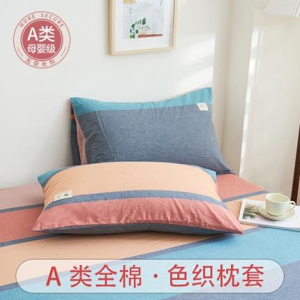 91家纺网 家纺一手货源 找家纺 （总）21度C 2023新款A类全棉色织水洗棉单品枕套