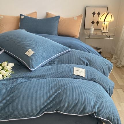 91家纺网 家纺一手货源 找家纺 冬季牛奶法兰绒珊瑚加绒冬天双面绒面床单被套四件套