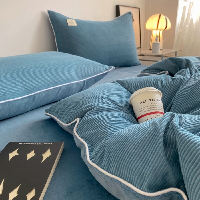 91家纺网 家纺一手货源 找家纺 冬季牛奶法兰绒珊瑚加绒冬天双面绒面床单被套四件套