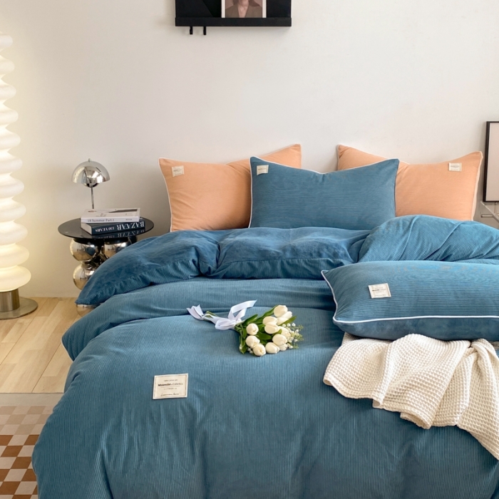 91家纺网 家纺一手货源 找家纺 冬季牛奶法兰绒珊瑚加绒冬天双面绒面床单被套四件套