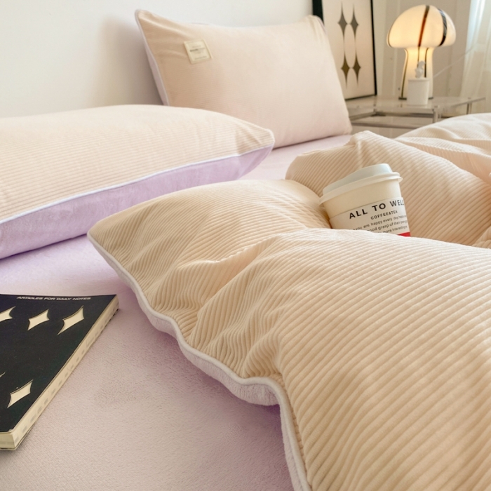 91家纺网 家纺一手货源 找家纺 冬季牛奶法兰绒珊瑚加绒冬天双面绒面床单被套四件套