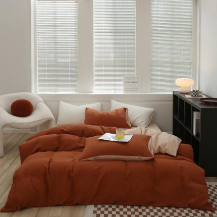 91家纺网 家纺一手货源 找家纺 （总）例外Home 2022新款加厚蜂窝全棉提花华夫格四件套