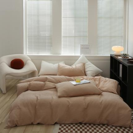 91家纺网 家纺一手货源 找家纺 （总）例外Home 2022新款加厚蜂窝全棉提花华夫格四件套