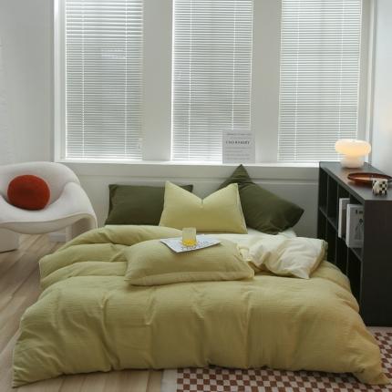 91家纺网 家纺一手货源 找家纺 （总）例外Home 2022新款加厚蜂窝全棉提花华夫格四件套