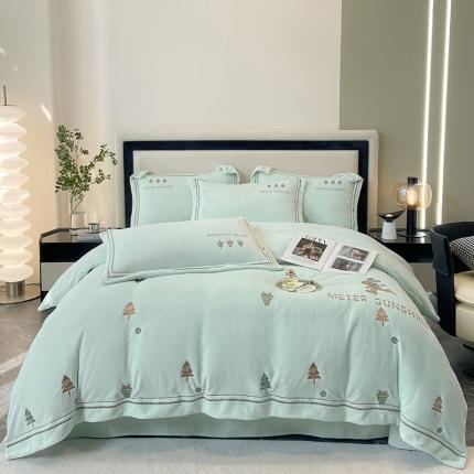 91家纺网 家纺一手货源 找家纺 冬季新品230克加厚牛奶绒婴儿绒珊瑚绒四件套全消光床单被套