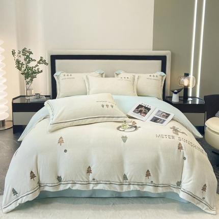 91家纺网 家纺一手货源 找家纺 总冬季新品230克加厚牛奶绒婴儿绒珊瑚绒四件套全消光床单被套