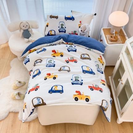 91家纺网 家纺一手货源 找家纺 （总）嗨生活 新款秋冬加厚全消光牛奶绒儿童幼儿园被套盖毯