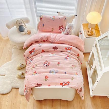 91家纺网 家纺一手货源 找家纺 （总）嗨生活 新款秋冬加厚全消光牛奶绒儿童幼儿园被套盖毯