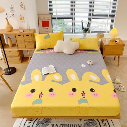 91家纺网 家纺一手货源 找家纺 芃成 2022新款全棉磨毛单床笠 萌小兔