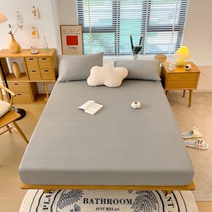 91家纺网 家纺一手货源 找家纺 芃成 2022新款全棉磨毛单床笠 浅灰