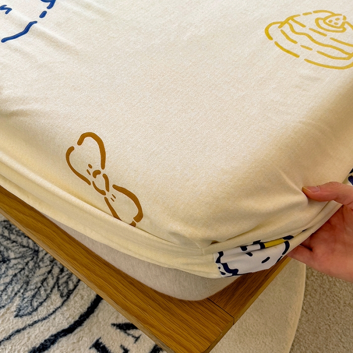 91家纺网 家纺一手货源 找家纺 芃成 2022新款全棉磨毛单床笠 乖乖兔