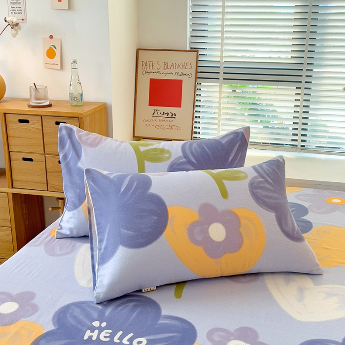 91家纺网 家纺一手货源 找家纺 芃成 2022新款全棉磨毛单床笠 花花物语