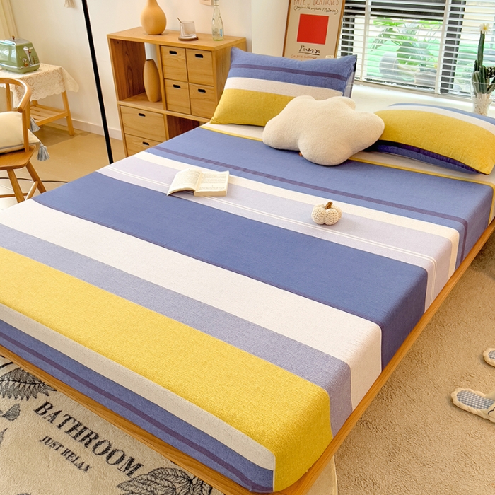 91家纺网 家纺一手货源 找家纺 芃成 2022新款全棉磨毛单床笠 简约风尚