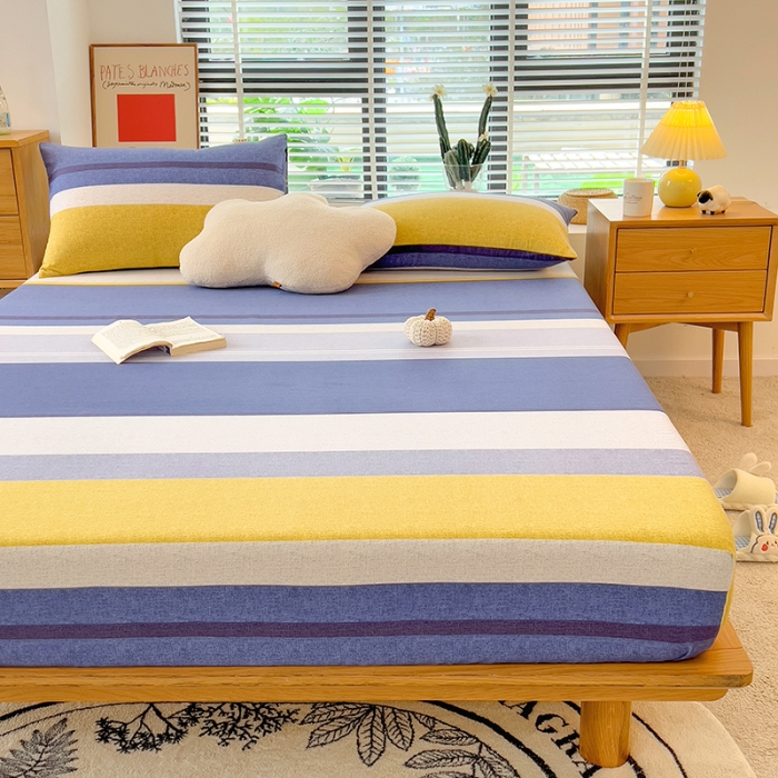 91家纺网 家纺一手货源 找家纺 芃成 2022新款全棉磨毛单床笠 简约风尚