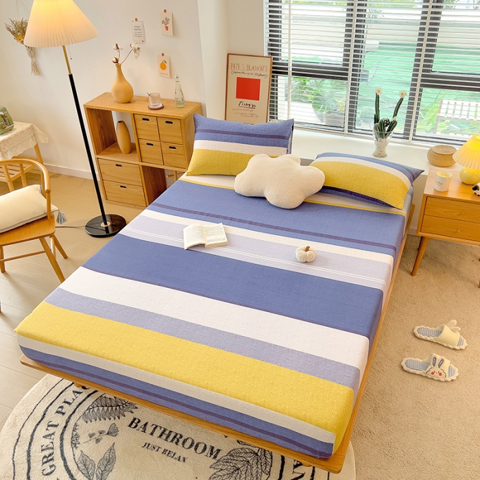 91家纺网 家纺一手货源 找家纺 芃成 2022新款全棉磨毛单床笠 简约风尚