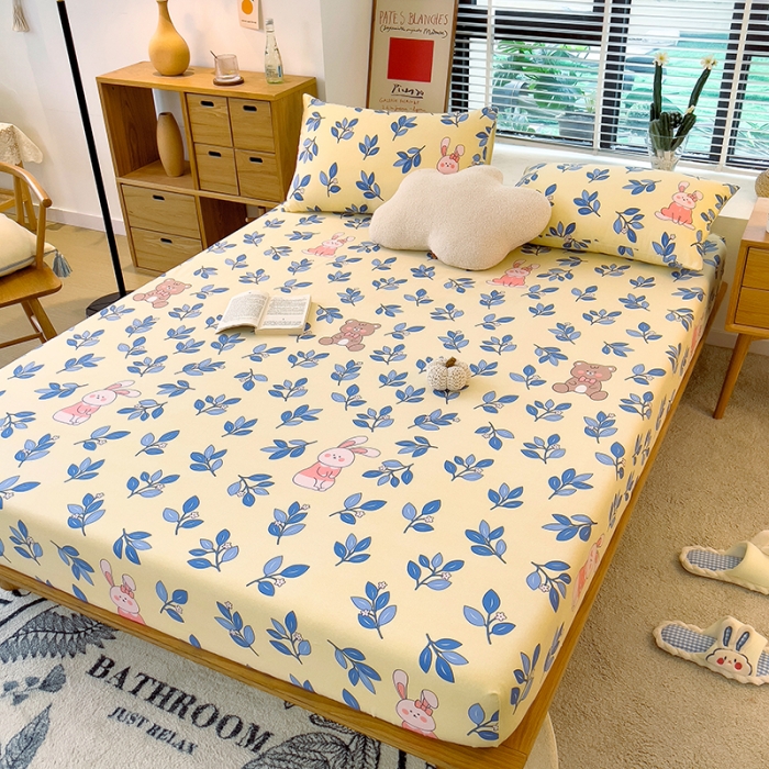 91家纺网 家纺一手货源 找家纺 芃成 2022新款全棉磨毛单床笠 快乐时光