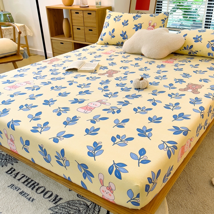 91家纺网 家纺一手货源 找家纺 芃成 2022新款全棉磨毛单床笠 快乐时光