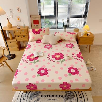 芃成 2022新款全棉磨毛单床笠 流星花园 粉