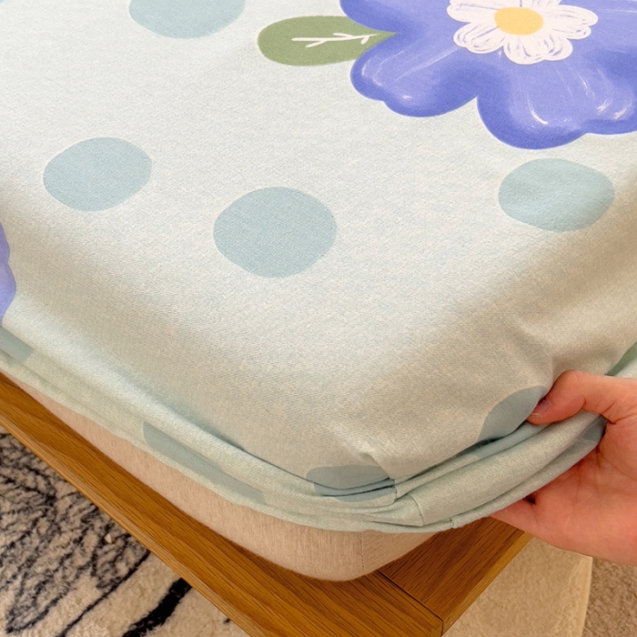 91家纺网 家纺一手货源 找家纺 芃成 2022新款全棉磨毛单床笠 流星花园 紫