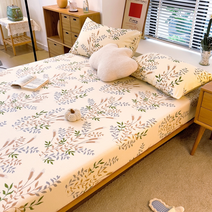 91家纺网 家纺一手货源 找家纺 芃成 2022新款全棉磨毛单床笠 如梦花季