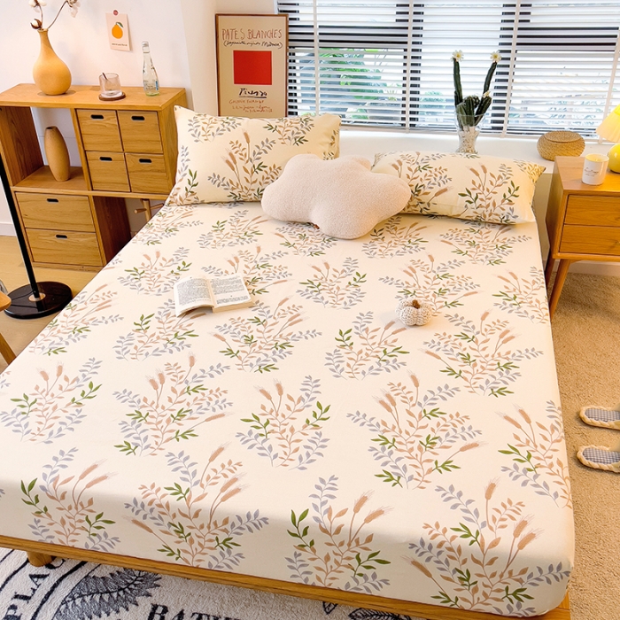 91家纺网 家纺一手货源 找家纺 芃成 2022新款全棉磨毛单床笠 如梦花季