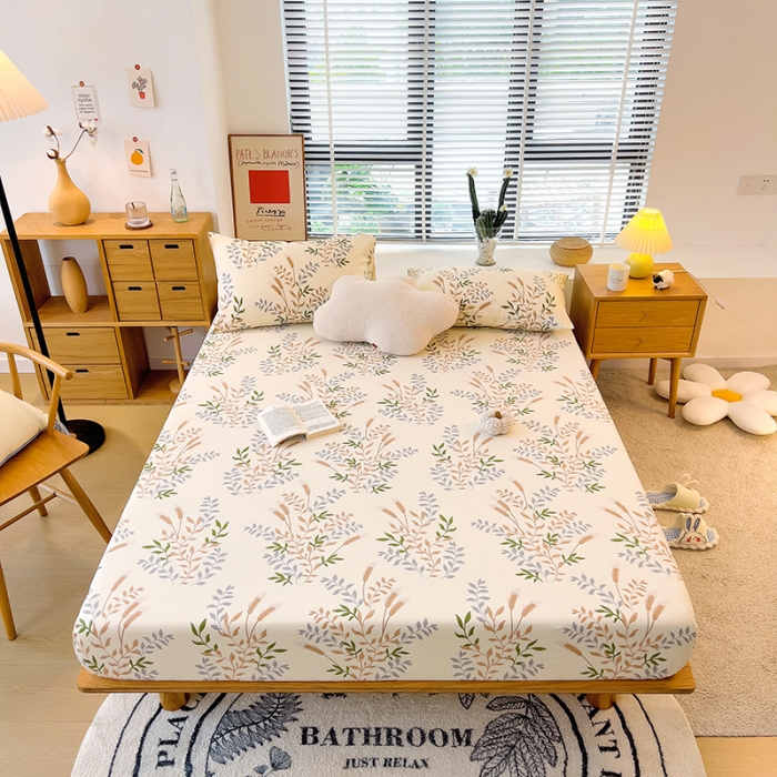 91家纺网 家纺一手货源 找家纺 芃成 2022新款全棉磨毛单床笠 如梦花季