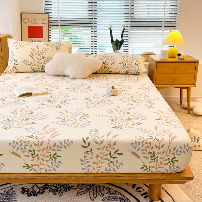 91家纺网 家纺一手货源 找家纺 芃成 2022新款全棉磨毛单床笠 如梦花季