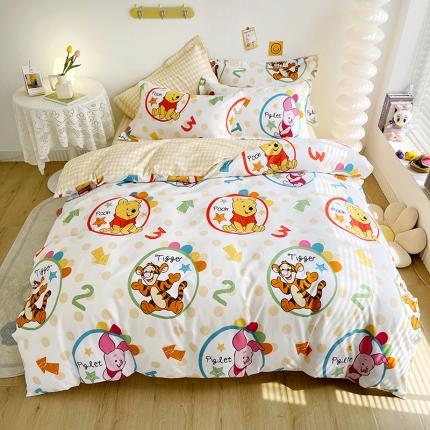 91家纺网 家纺一手货源 找家纺 小芽 迪士尼植物羊绒四件套 维尼伙伴