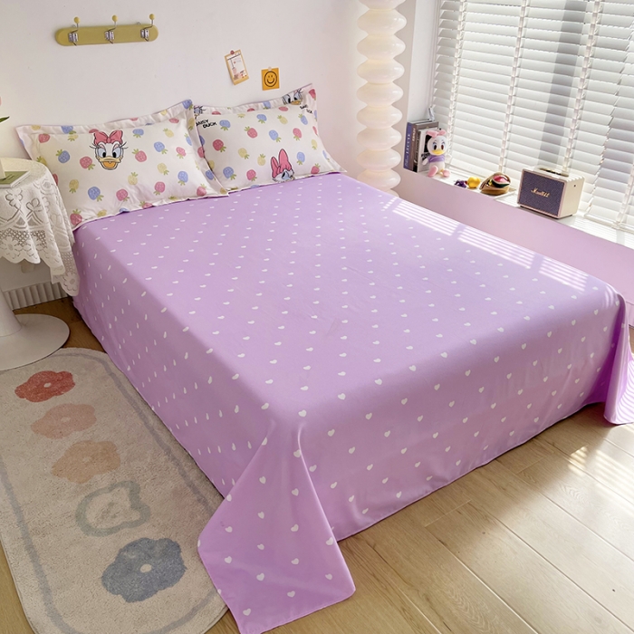 91家纺网 家纺一手货源 找家纺 小芽 迪士尼植物羊绒四件套 草莓黛西