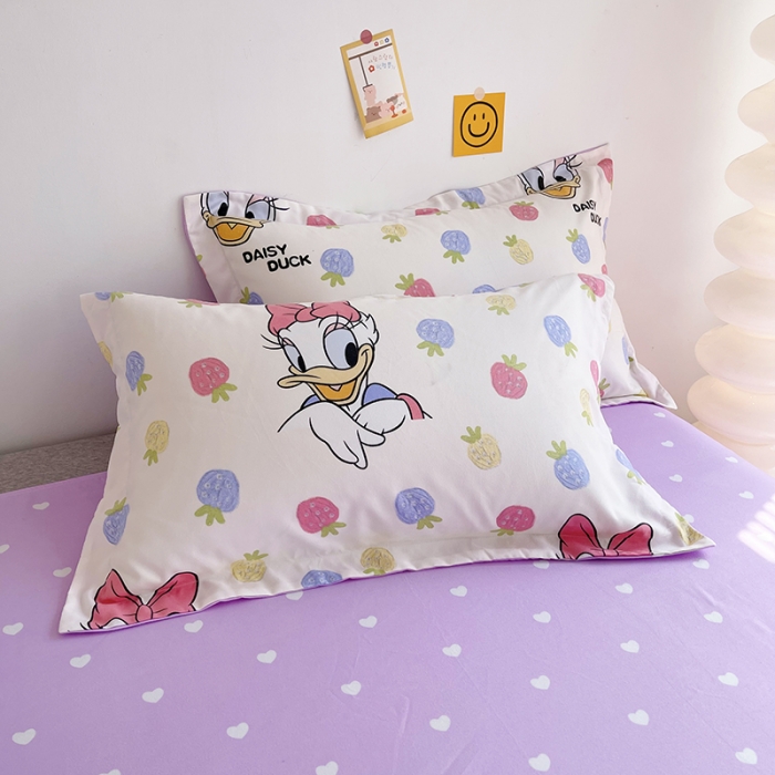 91家纺网 家纺一手货源 找家纺 小芽 迪士尼植物羊绒四件套 草莓黛西