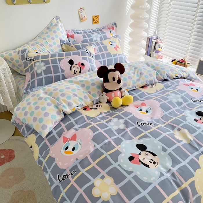 91家纺网 家纺一手货源 找家纺 小芽 迪士尼植物羊绒四件套 米妮与黛西