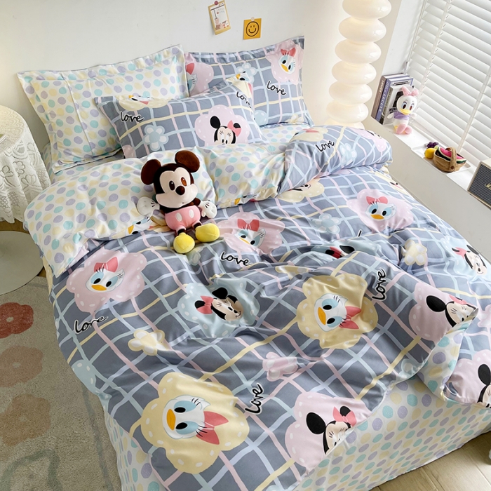 91家纺网 家纺一手货源 找家纺 小芽 迪士尼植物羊绒四件套 米妮与黛西