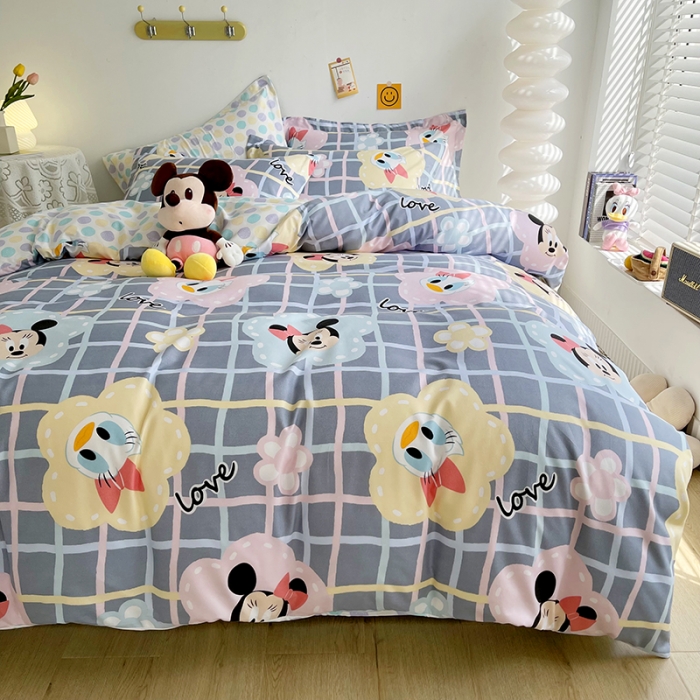 91家纺网 家纺一手货源 找家纺 小芽 迪士尼植物羊绒四件套 米妮与黛西