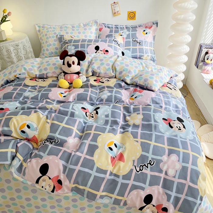 91家纺网 家纺一手货源 找家纺 小芽 迪士尼植物羊绒四件套 米妮与黛西