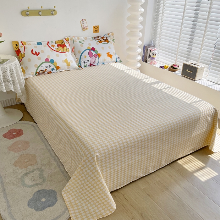 91家纺网 家纺一手货源 找家纺 小芽 迪士尼植物羊绒四件套 维尼伙伴