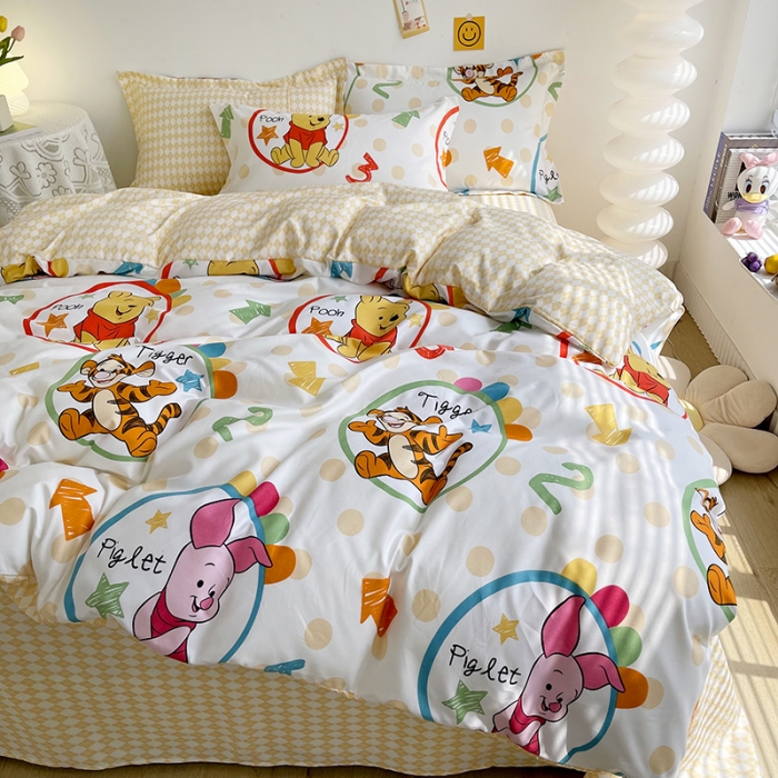 91家纺网 家纺一手货源 找家纺 小芽 迪士尼植物羊绒四件套 维尼伙伴