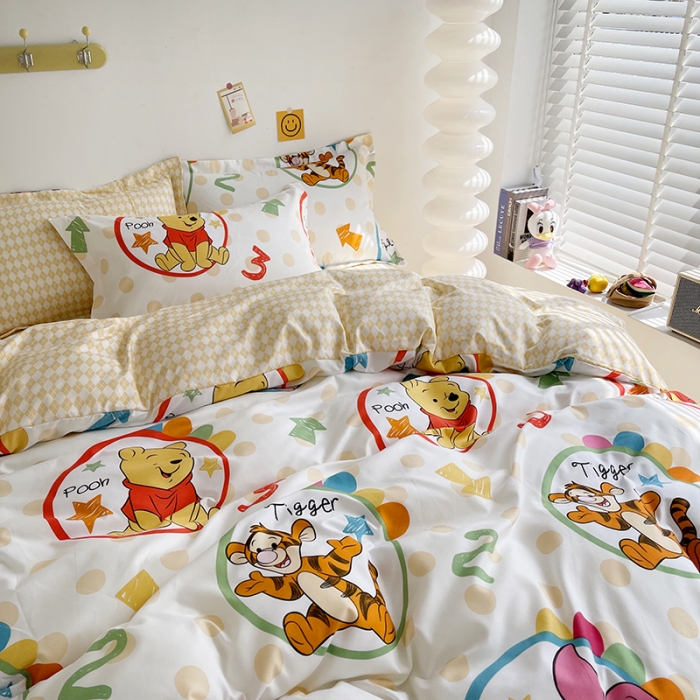 91家纺网 家纺一手货源 找家纺 小芽 迪士尼植物羊绒四件套 维尼伙伴