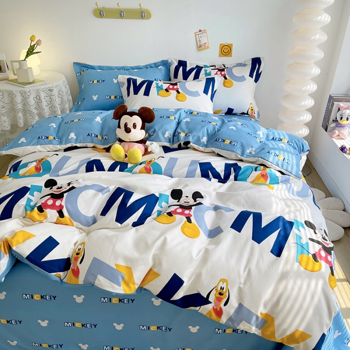 91家纺网 家纺一手货源 找家纺 小芽 迪士尼植物羊绒四件套 字母米奇