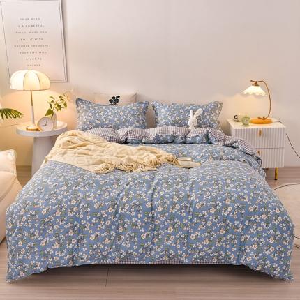 91家纺网 家纺一手货源 找家纺 源莱 小清新ins风芦荟棉亲肤棉磨毛四件套植物羊绒直播爱丽丝